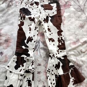 Kids cow print jeans